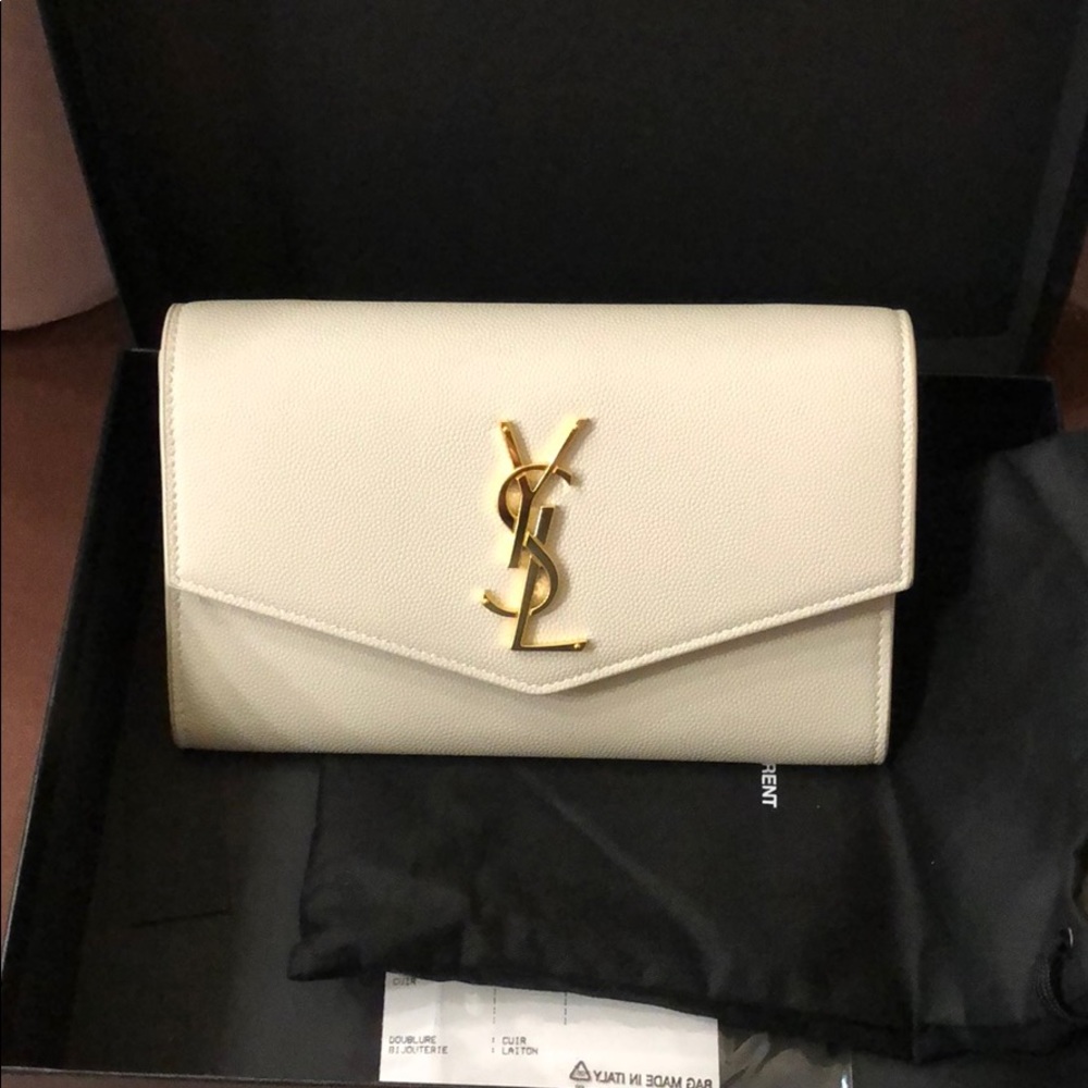 Cream YSL cross body WOC